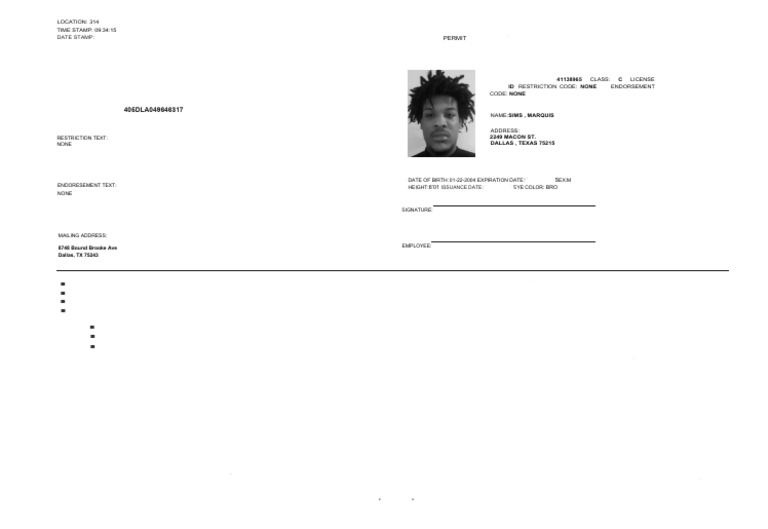 Texas Temporary Driver Permit Details | PDF | Government And Personhood