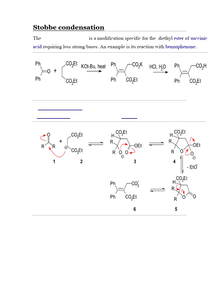 Stobbe Condensation Mechanism Explained | PDF