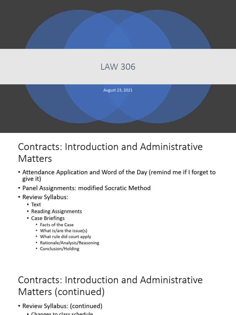 Contracts Course Overview and Key Cases | PDF | Damages | Law Of ...