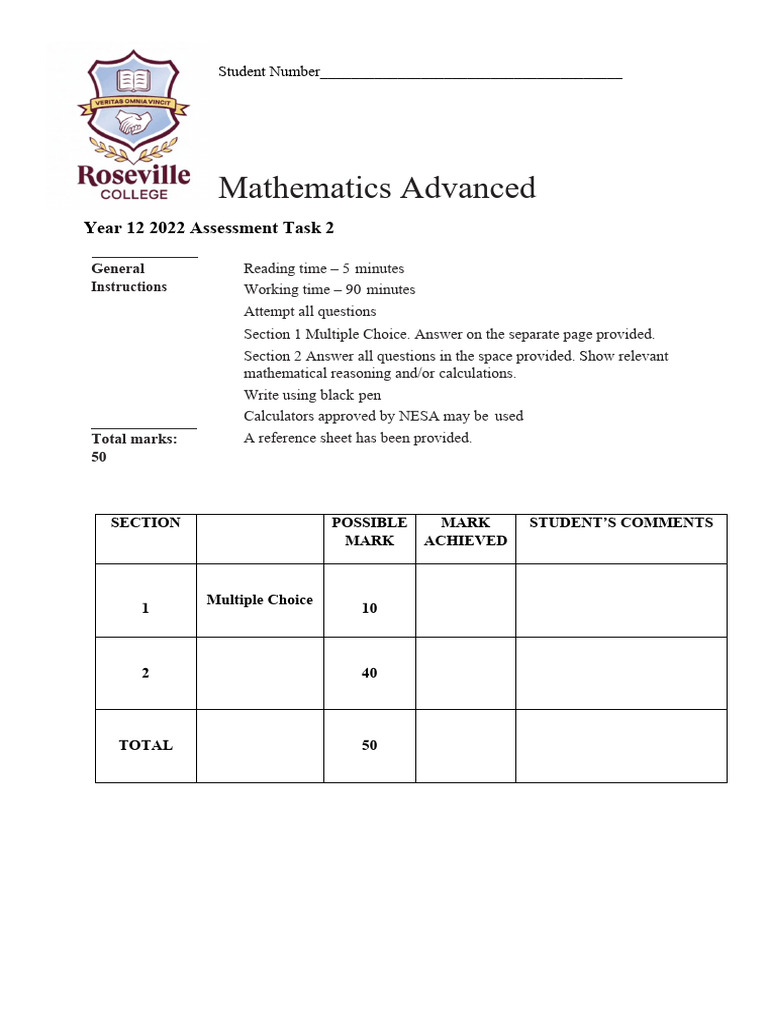 AT2 2022 final-1 | PDF | Mathematical Objects | Mathematical Analysis