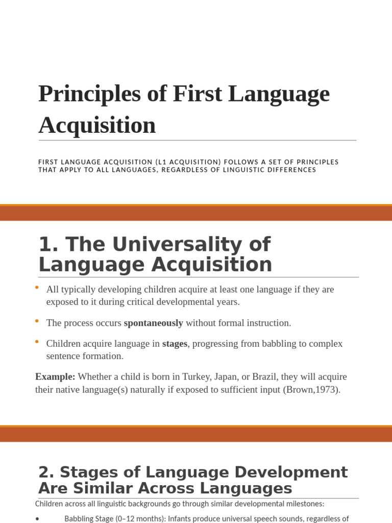 Principles of First Language Acquisition | PDF | Language Acquisition ...