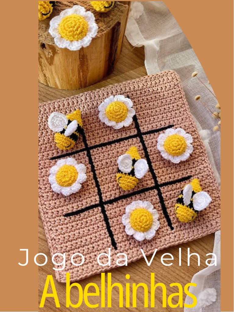 Jogo da Velha em Crochê com Abelhas | PDF | Crochê
