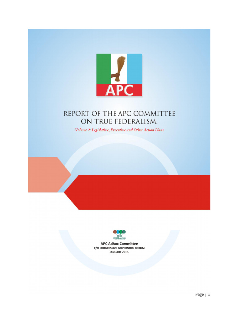 Action Plans for True Federalism in Nigeria | PDF | United States House ...