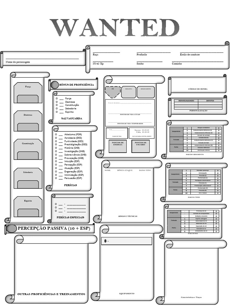 Ficha de Personagem para RPG | PDF