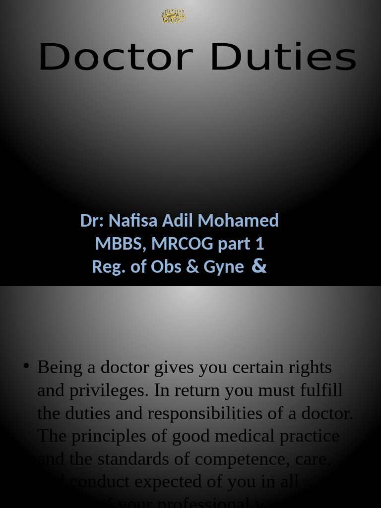 Medical Ethics and Responsibilities for Doctors | PDF