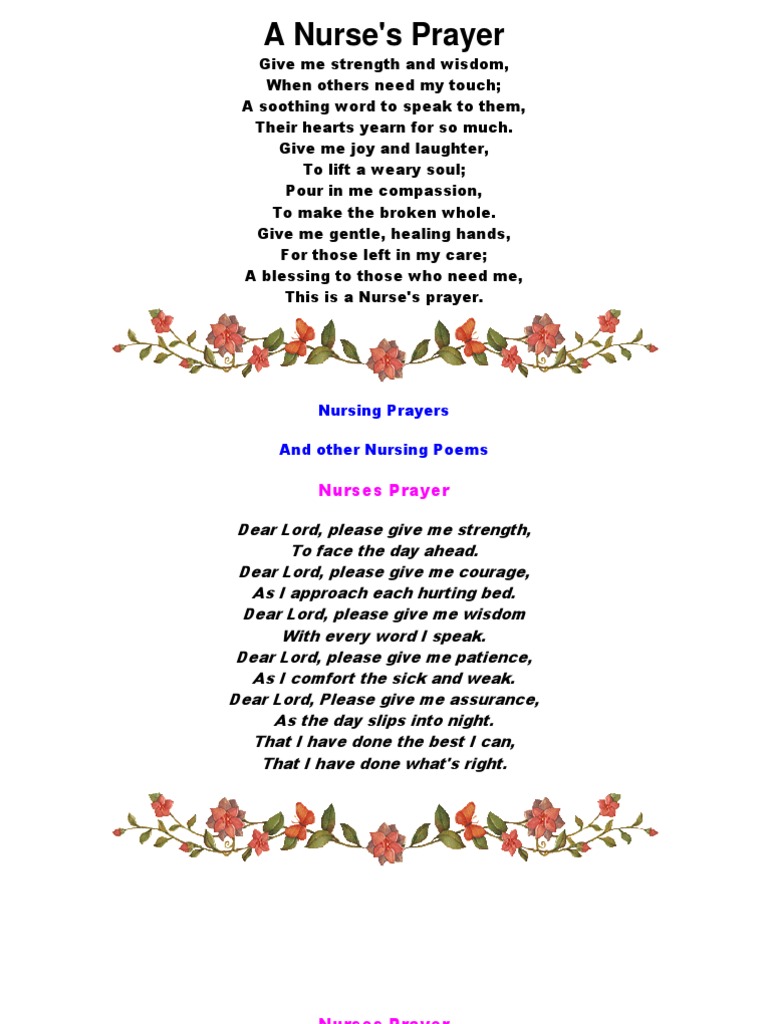 A Nurse's Prayer and Reflections | PDF