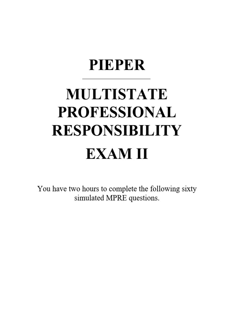 MPRE Practice Exam: 60 Questions | PDF | Witness | Lawyer