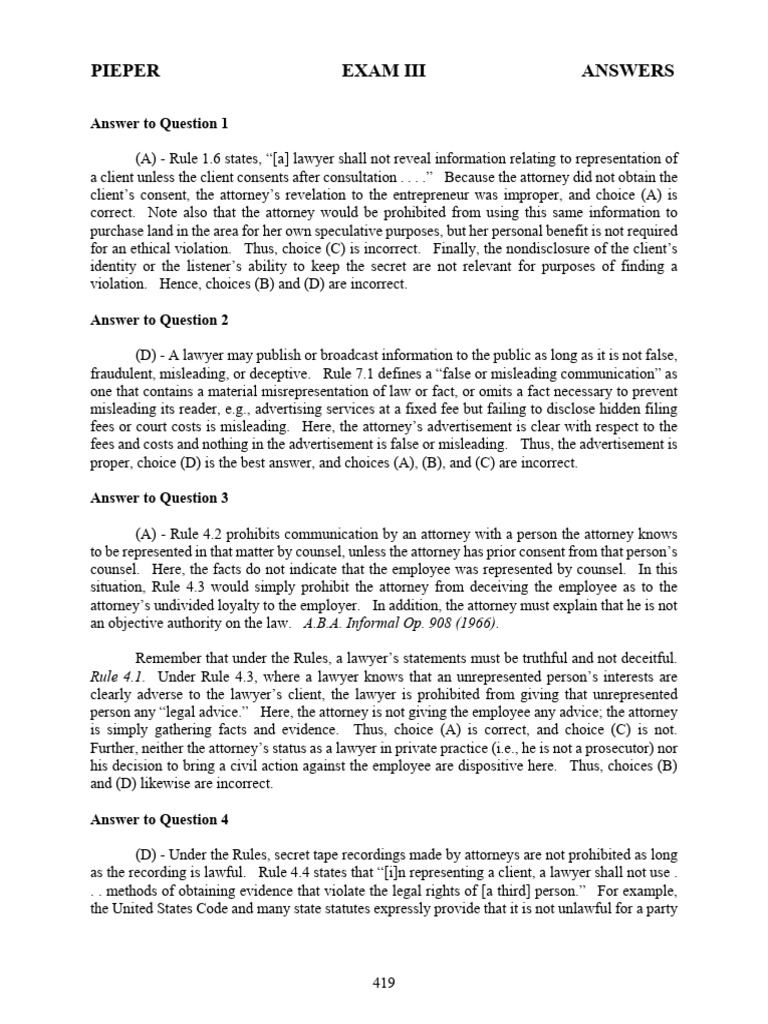 Exam III Answers | PDF
