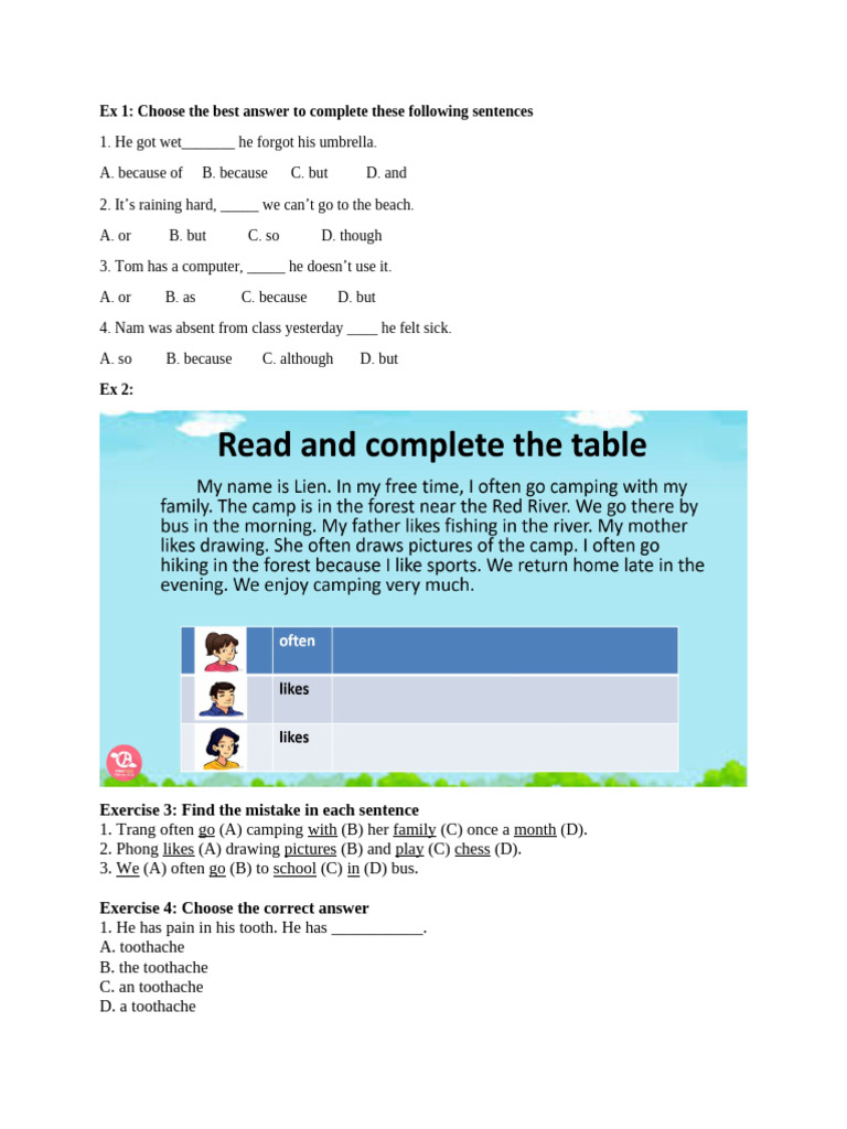 Sentence Completion and Error Correction Exercises | PDF