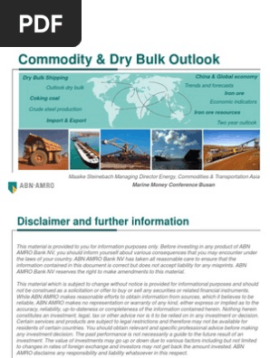 Dry Bulk Market Outlook 2010-2012 | PDF | Emerging Markets | Iron Ore