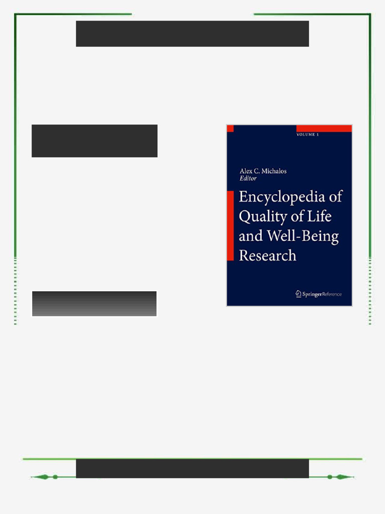 Encyclopedia of Quality of Life and Well Being Research 2014th Edition ...