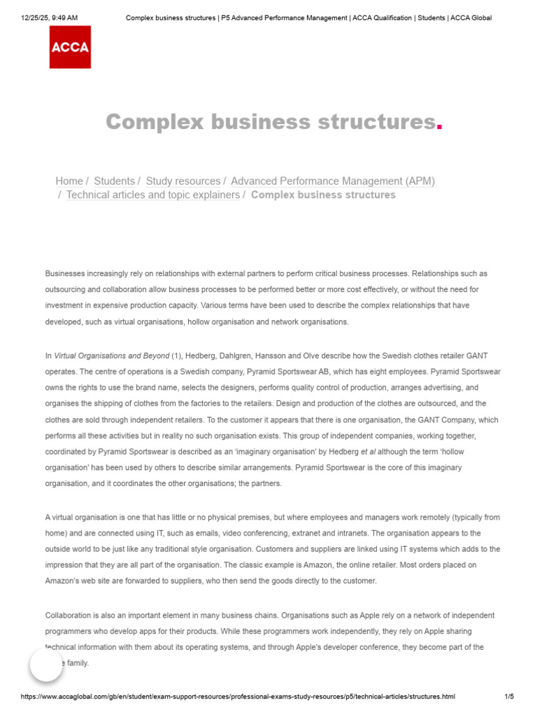 Managing Complex Business Structures | PDF | Employment | Supply Chain