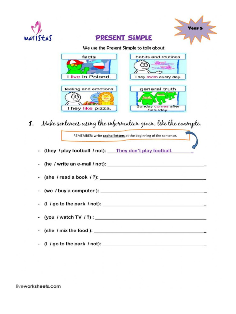 Present Simple Grade 4 | PDF