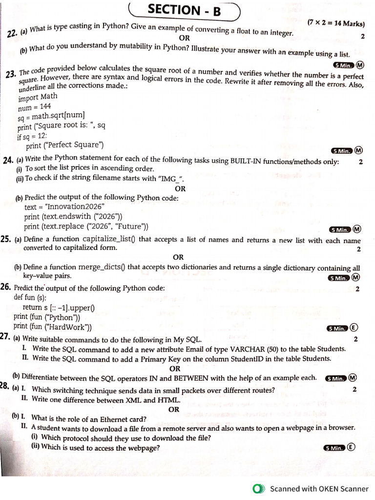 Sample Paper 5 | PDF