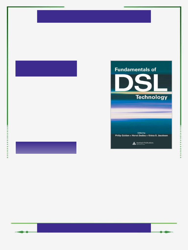 Fundamentals of DSL Technology 1st Edition Philip Golden (Editor) ebook ...