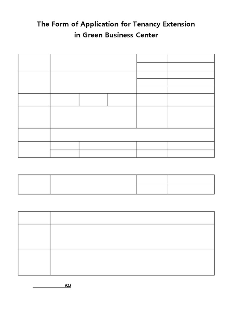 Tenancy Extension Application Form | PDF