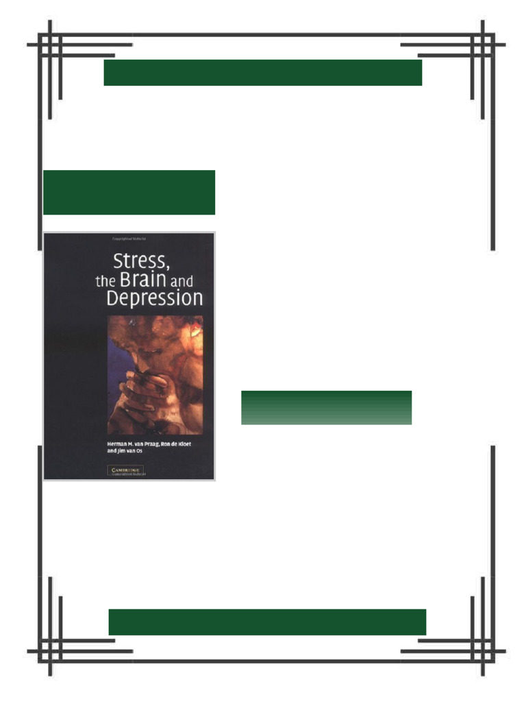 Stress the Brain and Depression 1st Edition H. M. Van Praag ebook ...