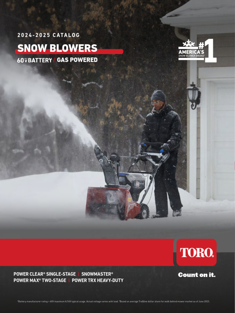 60V Battery and Gas Snow Blowers Catalog | PDF | Snow | Mechanical ...