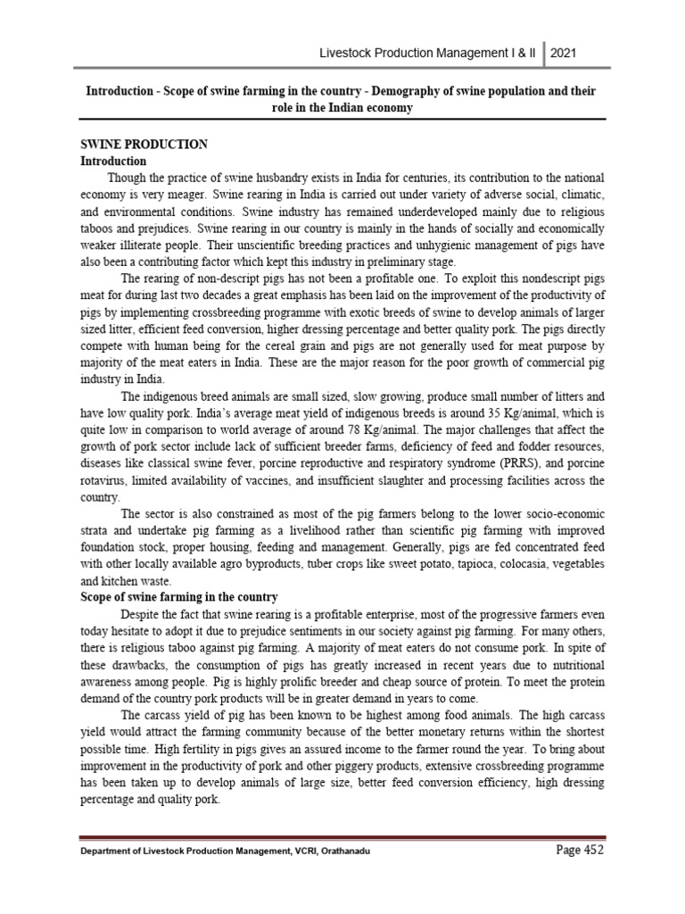 Swine management | PDF | Pig | Pork