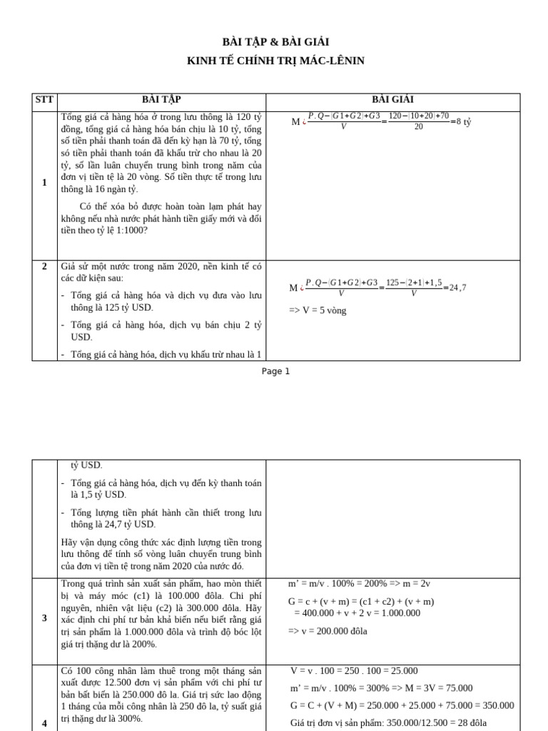 Bai Tap KTCT - Sinh Viên | PDF