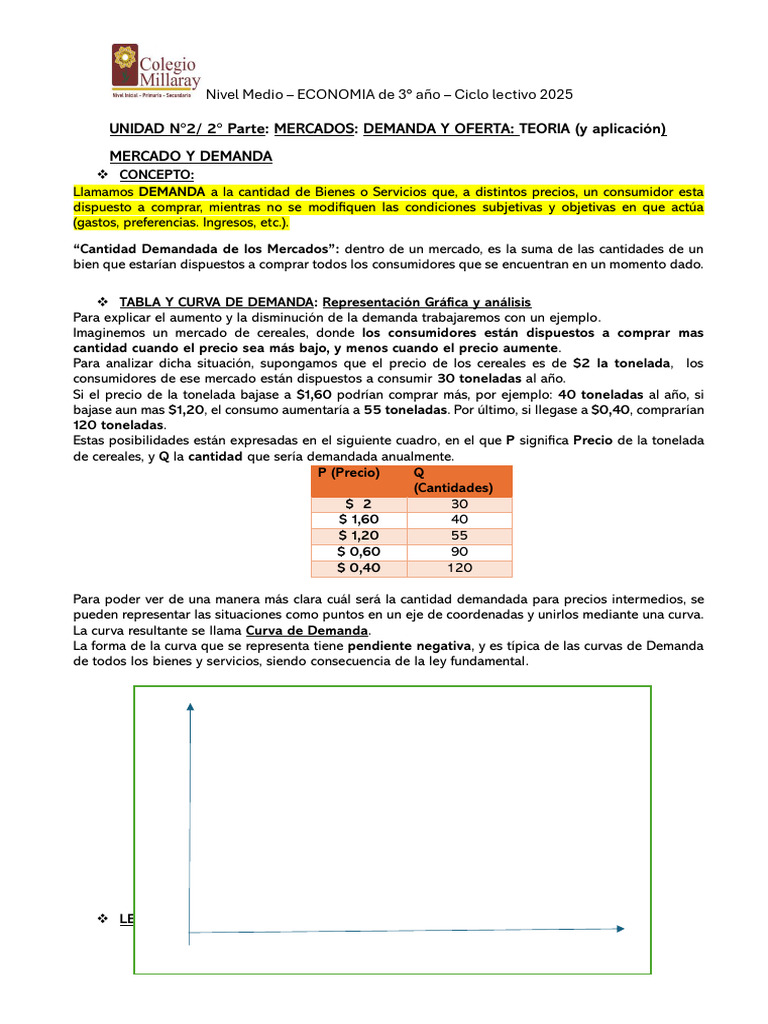 Demanda y Oferta: Teoría Económica Básica | PDF | Curva de demanda | Bienes