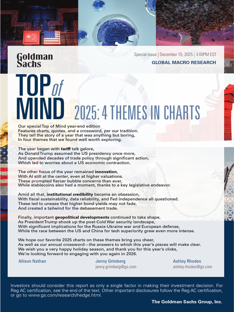 GS - 2025 4 Themes in Charts | PDF | Tariff | Commercial Policy