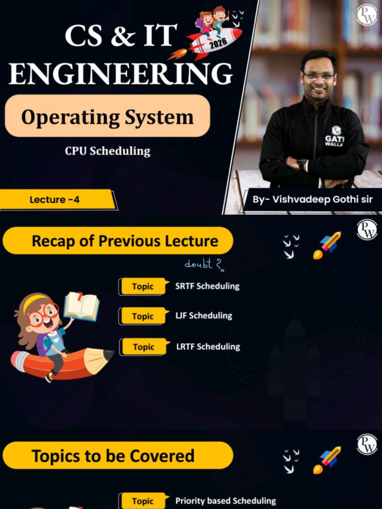CPU Scheduling 04 Class Notes PDF | PDF