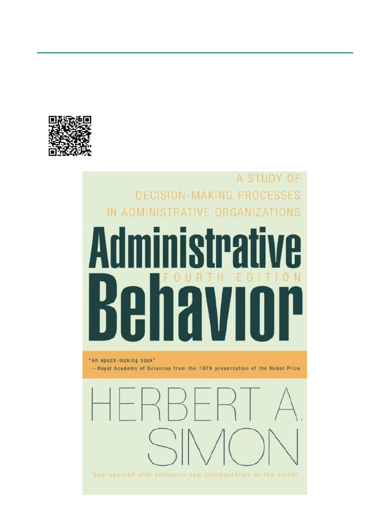 洋書 Administrative Behavior Fourth Edition Administrative Behavior - 4th Edition ISBN 9780684835822