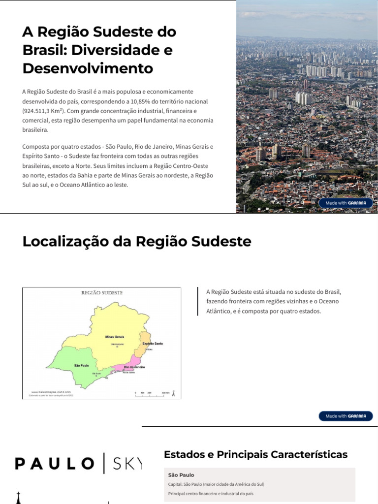 Economia e Cultura da Região Sudeste | PDF | Brasil | Inverno