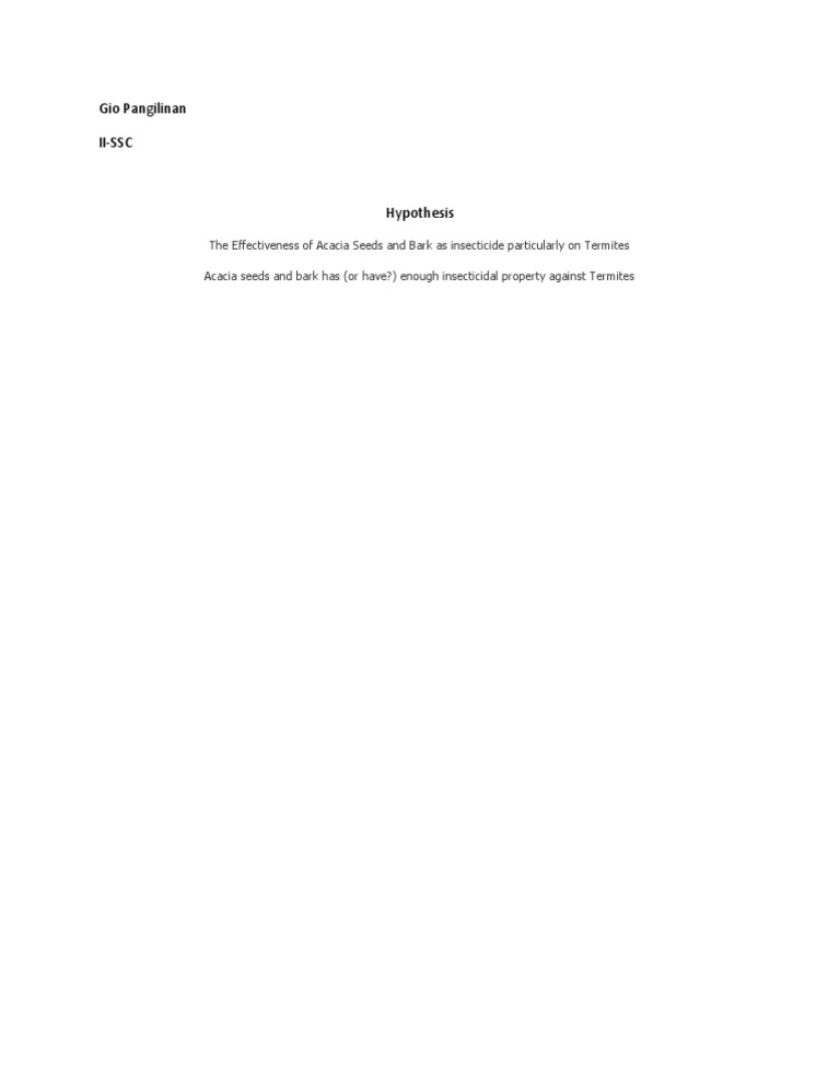 Acacia Seeds & Bark as Termite Insecticide | PDF