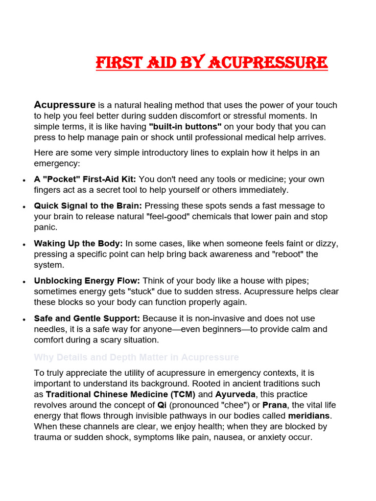 Emergency Points | PDF | Panic Attack | Clinical Medicine