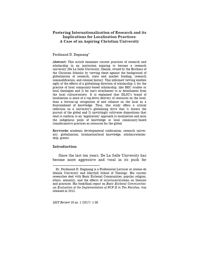 Internationalization vs. Localization in Research | PDF | University ...