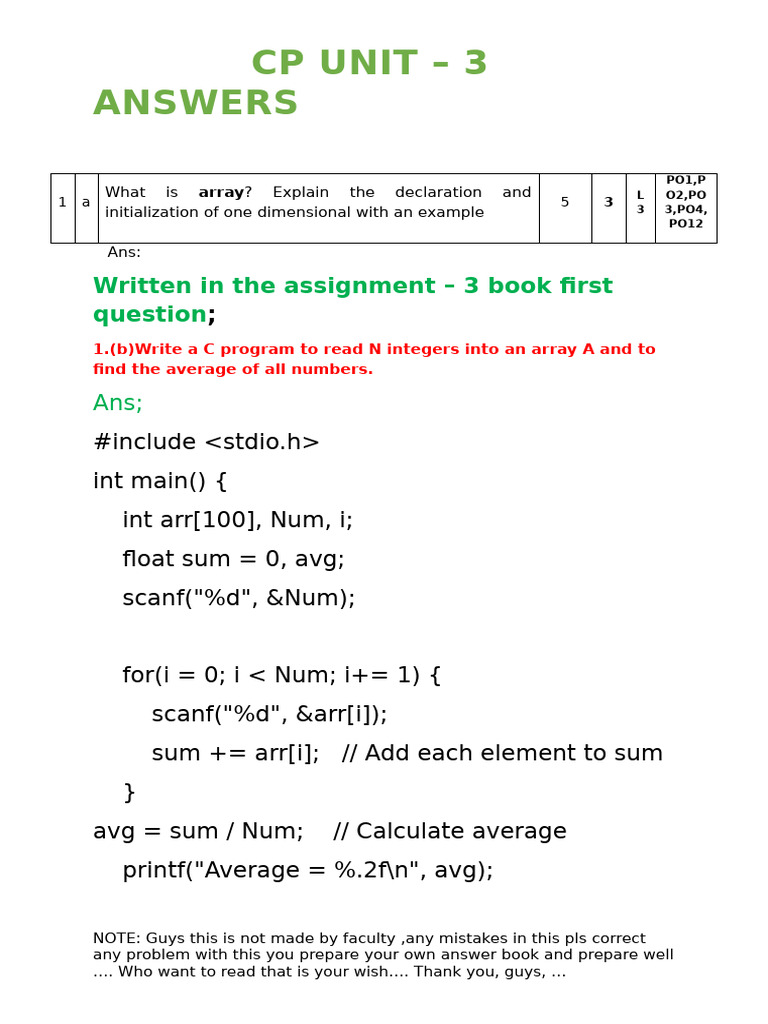 C Programming: Arrays and Unions Explained | PDF | Integer (Computer ...