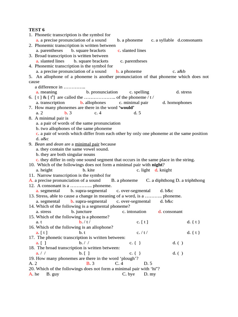 Phonetics and Phonology Quiz Questions | PDF | Phoneme | Linguistics
