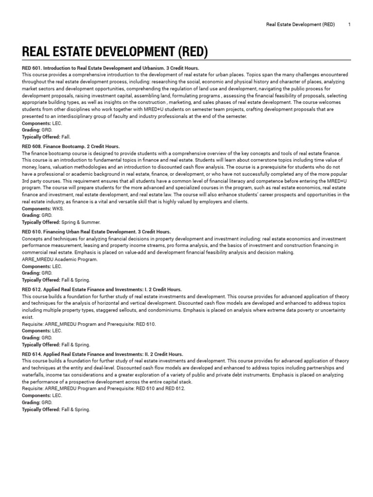 Comprehensive Real Estate Development Courses | PDF | Market (Economics ...