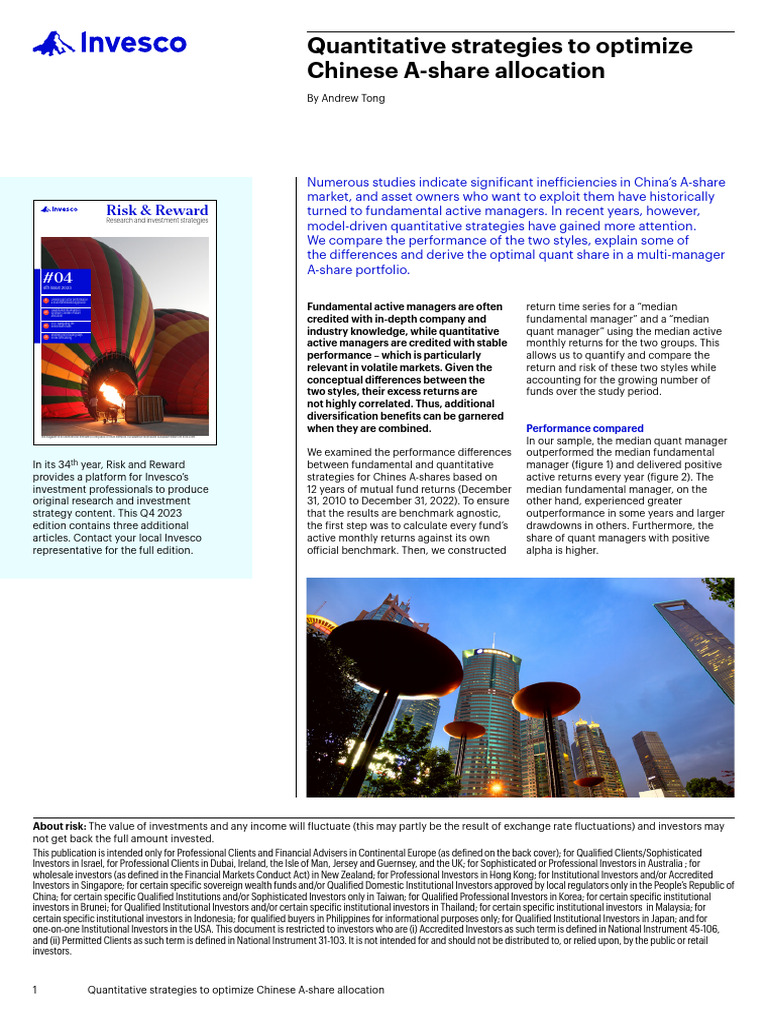Standalone RRE 2023 - 04 QuantStratChinaAShares | PDF | Investing |  Institutional Investors