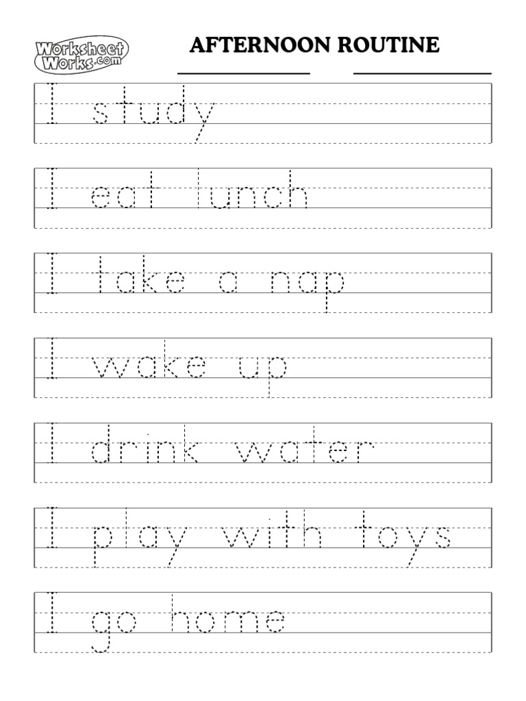 Handwriting Afternoon Routine | PDF
