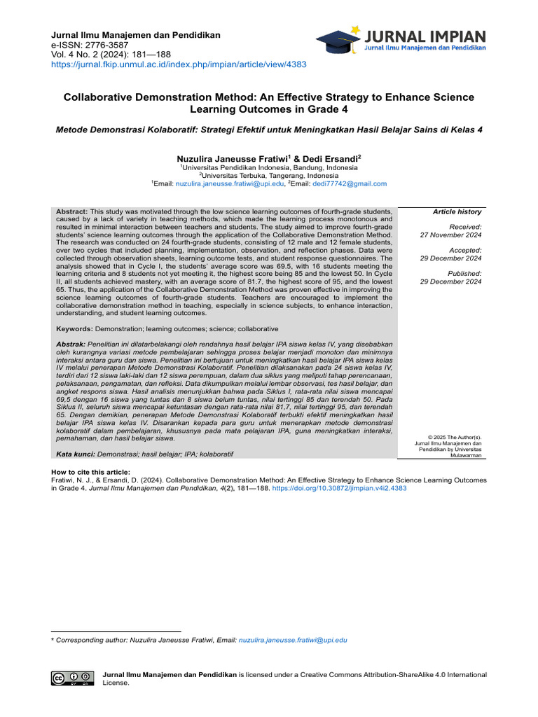 Demonstration | PDF | Learning | Teachers