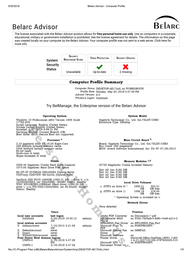 Advisor - Desktop-Profile | PDF | Usb | Windows 10