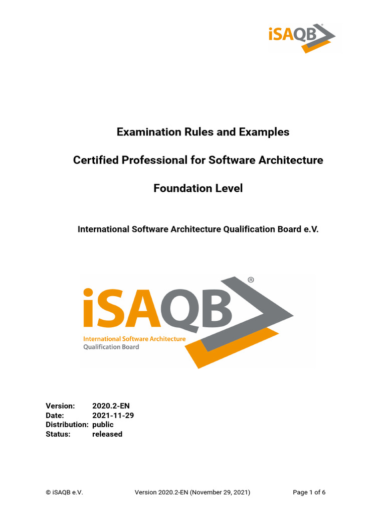 iSAQB Software Architecture Exam Rules | PDF