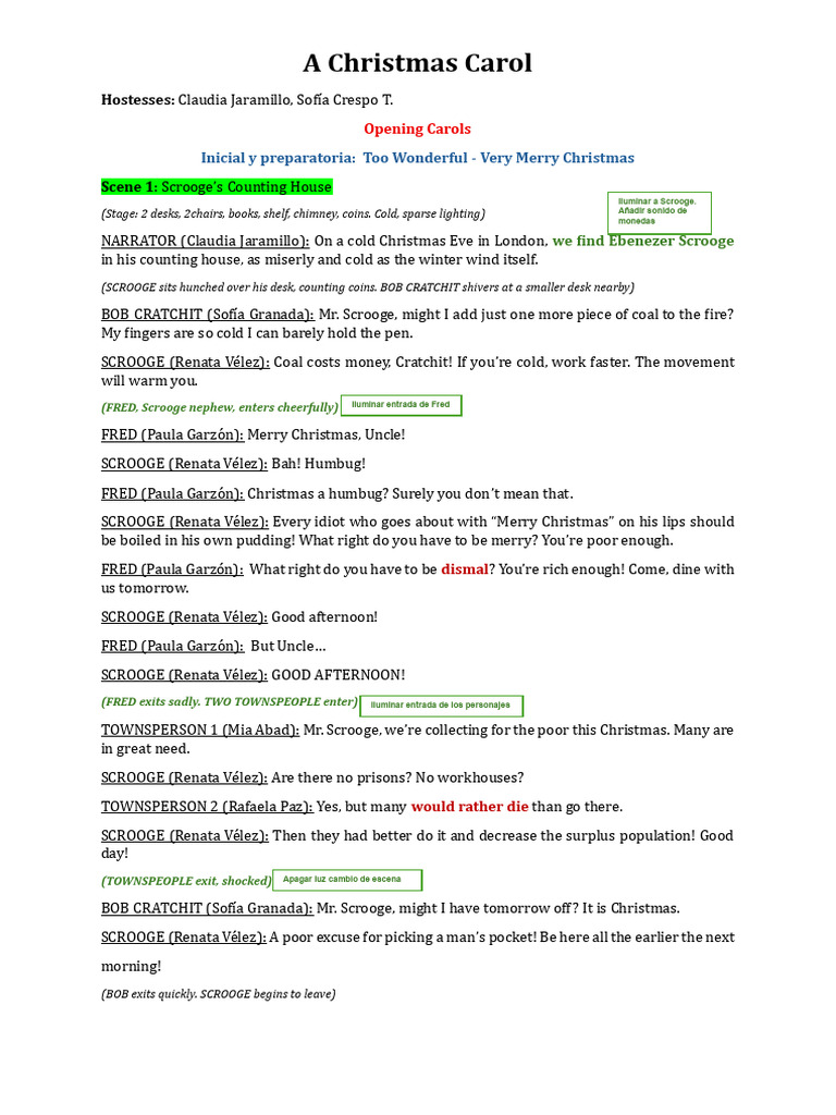 A Christmas Carol: Scrooge's Transformation | PDF | Ebenezer Scrooge ...