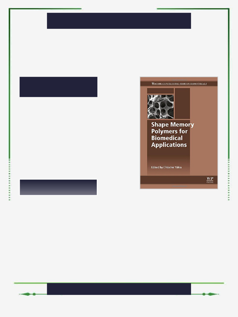 Shape Memory Polymers for Biomedical Applications 1st Edition L Yahia ...