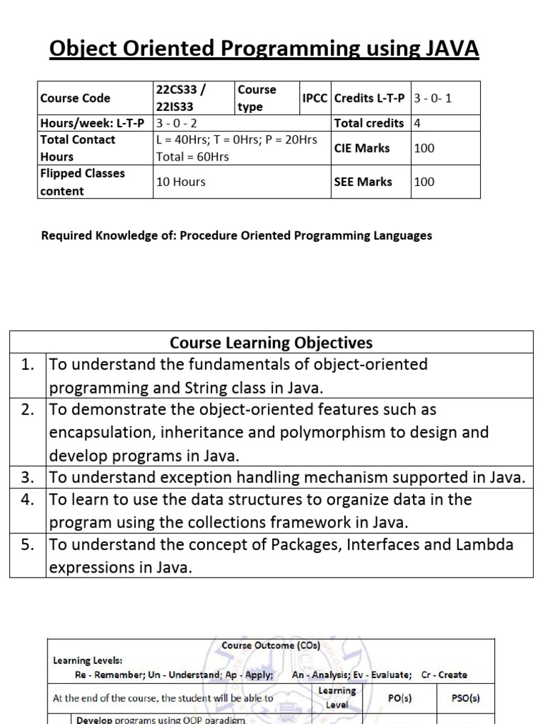 Java Object-Oriented Programming Course | PDF | Inheritance (Object ...