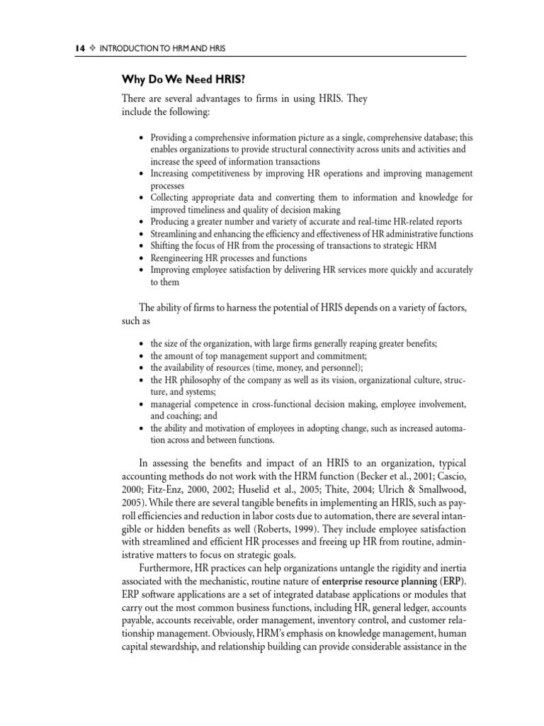 Benefits and Types of HRIS Explained | PDF | Human Resource Management ...