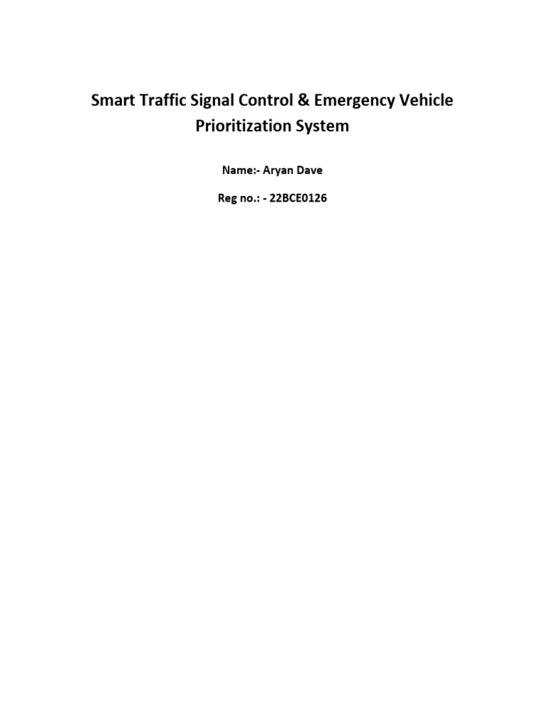 Smart Traffic Signal & Emergency System | PDF | Traffic | Thread ...