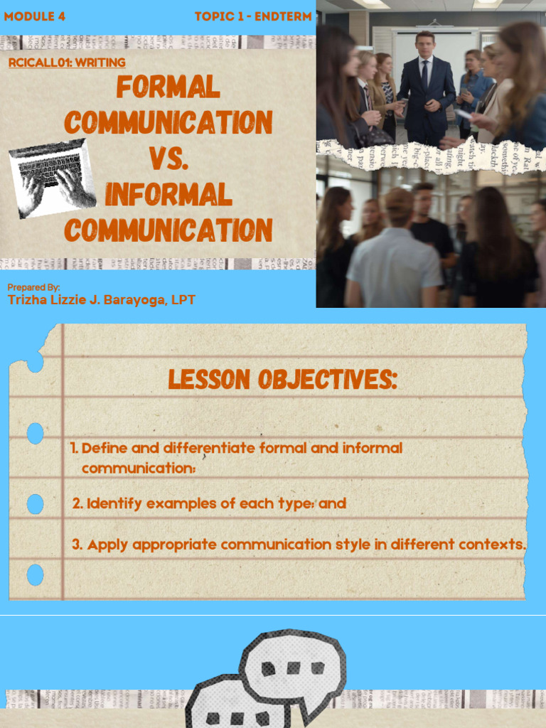 Formal vs Informal Communication Guide | PDF | Communication | Sentence ...