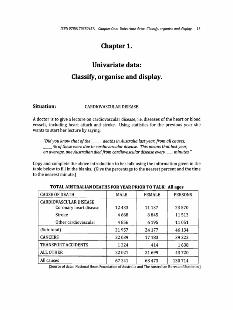 Univariate Data Analysis in Health Statistics | PDF | Histogram ...