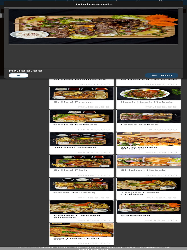Tazaa Arabic Restaurant Sentral Jaya - Online Ordering | PDF