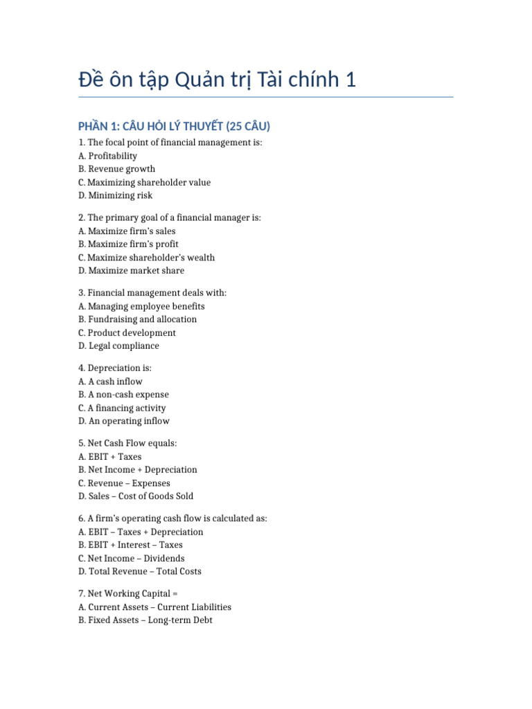 De On Tap Financial Management 1 | PDF