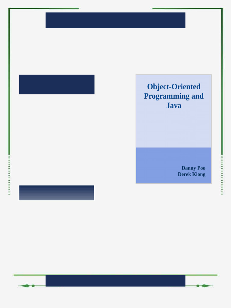 Object Oriented Programming and Java 1st Edition by Danny Poo, Derek ...